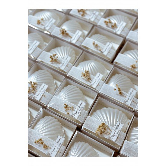 Kutulu içi mumlu İstiridye Hediyelik 10 Adet Söz Nişan Hediyelik