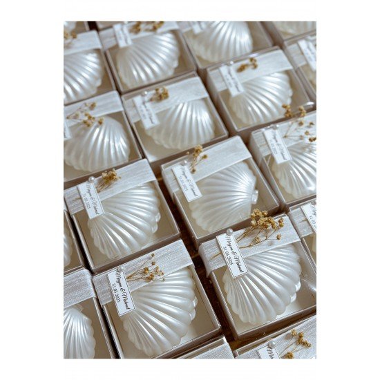 Kutulu içi mumlu İstiridye Hediyelik 10 Adet Söz Nişan Hediyelik