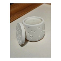 Seramik Yıldız Desenli Kapaklı Mum - Zarif Tasarım