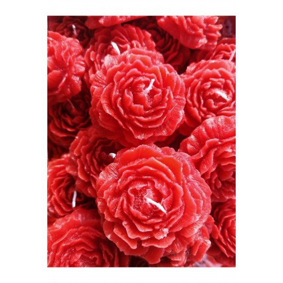 Bernami 10 Adet Kırmızı Vanilya Kokulu Şakayık Mum , Düğün,kına ,özel Gün Hediyelik