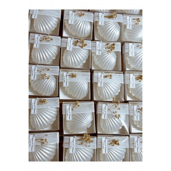 Kutulu içi mumlu İstiridye Hediyelik 10 Adet Söz Nişan Hediyelik