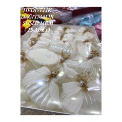 Tekstil Hediyelik Dağıtmalık Istiridye Mum . Düğün, Nikah, Kına ,nişan, Hediyelik