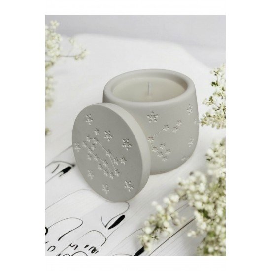 Seramik Yıldız Desenli Kapaklı Mum - Zarif Tasarım