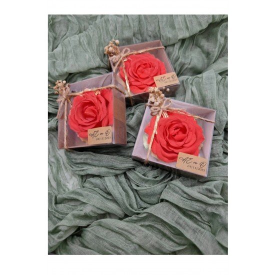 Söz, Nişan, Kına, Düğün, Mevlüt, Sünnet, Nikah Şekeri Hediyelik Hatıra Kırmızı Şakayık Mum, 10 Adet