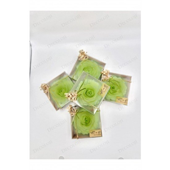 Söz, Nişan, Kına, Düğün, Mevlüt, Sünnet, Nikah Şekeri Hediyelik Hatıra Yeşil Şakayık Mum, 10 Adet