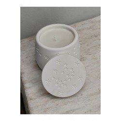 Seramik Yıldız Desenli Kapaklı Mum - Zarif Tasarım