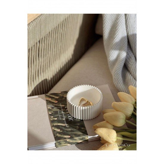 Dekoratif Kapaklı Kutu | Beyaz