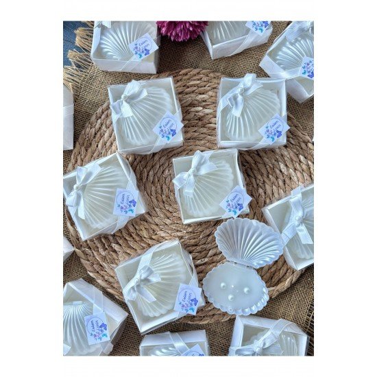 BernamiOfficial 20 Adet Süslemeli İstiridye Mum