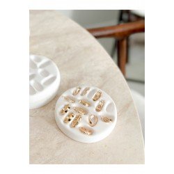 Takı Sergi Dekoratif Tabak | Küpe Yüzük Organizeri simli