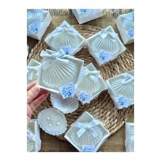 BernamiOfficial 20 Adet Süslemeli İstiridye Mum