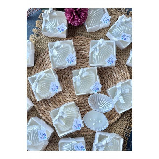 BernamiOfficial 20 Adet Süslemeli İstiridye Mum