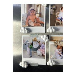 8'li Mini Bulut Buzdolabı Magneti | Muknatıslı Fotoğraf Tutucu Magnet