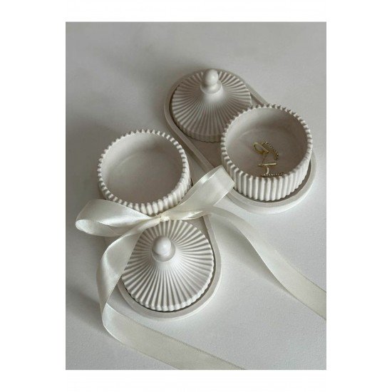 Dekoratif Kapaklı Kutu | Beyaz