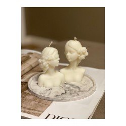 Dekoratif 2'li Kadın Figürlü Mum