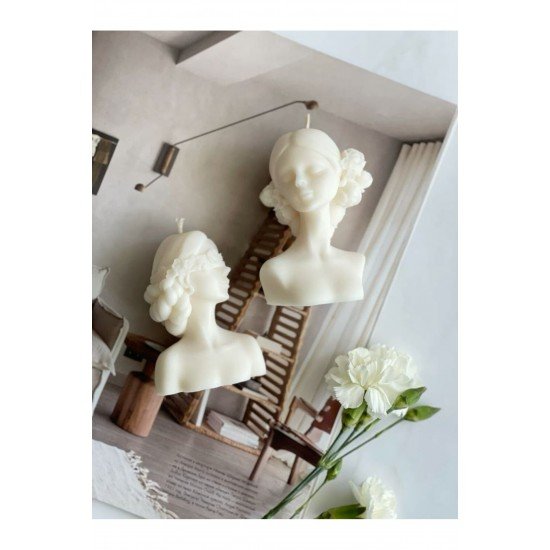 Dekoratif 2'li Kadın Figürlü Mum