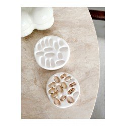 Takı Sergi Dekoratif Tabak | Küpe Yüzük Organizeri simli