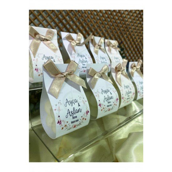 20 Adet k-Kartlı Mini Bubble Mum, Nikah Şekeri, Doğum, Sünnet,Nişan Söz, Kına, Doğum Günü