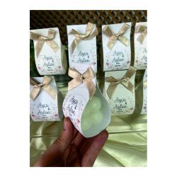 20 Adet k-Kartlı Mini Bubble Mum, Nikah Şekeri, Doğum, Sünnet,Nişan Söz, Kına, Doğum Günü