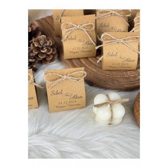 50 Adet Bubble Kraft Kağıt Mum Hediyelik