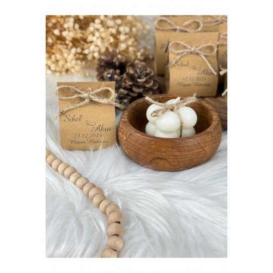 20 Adet Kartlı Bubble Mum Hediyelik