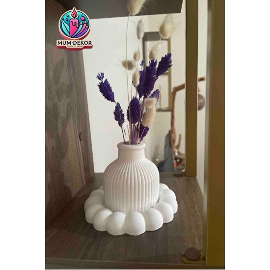 Bubble tabak ve Pampas Vazo Dekoratif Set