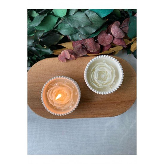 Bernami 2'li Dekoratif Mumluk Beton Kase Mum