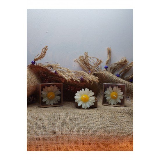 Papatya Şekilli Yüzen Mum, Vazo İçin Yüzen Mum, Kokusuz Yüzen Mum 3'Lü Set