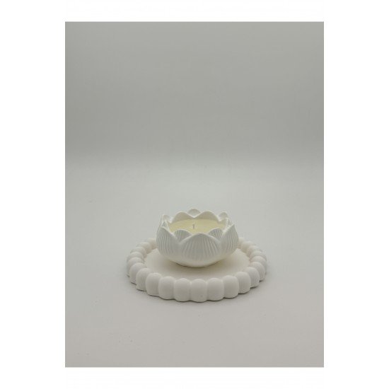 Pinterest Vanilya Kokulu Dekoratif Tepsili Gül Desenli Mum Seti – Şıklık ve Estetik Dokunuş