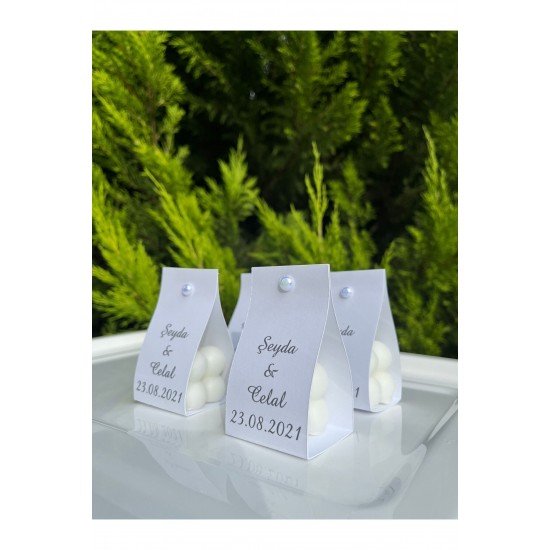 Beyaz Davetiyeli Bubble Mum Hediyelikleri Söz,nişan,nikah,düğün Hatırası (10 ADET)