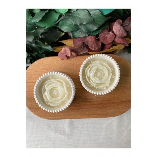 Bernami 2'li Dekoratif Mumluk Beton Kase Mum