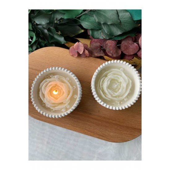 Bernami 2'li Dekoratif Mumluk Beton Kase Mum