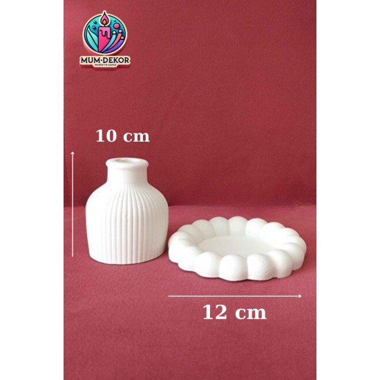 Bubble tabak ve Pampas Vazo Dekoratif Set