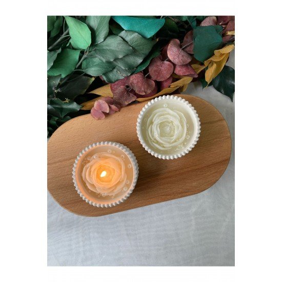 Bernami 2'li Dekoratif Mumluk Beton Kase Mum