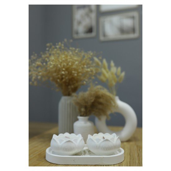 Pinterest Lotus 2'li Takım Kokulu Mum, dekoratif Mum