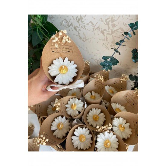 Paptya mum buketi 20 adet nişan,kına,söz,nikah,doğum ve Mevlüt için hediyelik ürün papatya buketi