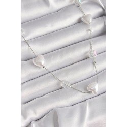 Özel Pirinç Renk Beyaz İnci Kalp Model Kadın Kolye Fırsat!!!