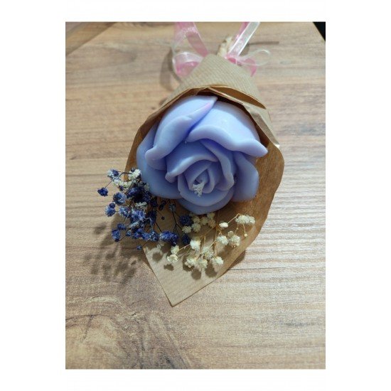 Çiçek Desen Dekoratif Mum Kadınlar Günü, Anneler Günü, Sevgiliye ve Arkadaşa Hediyelik Buket Mum