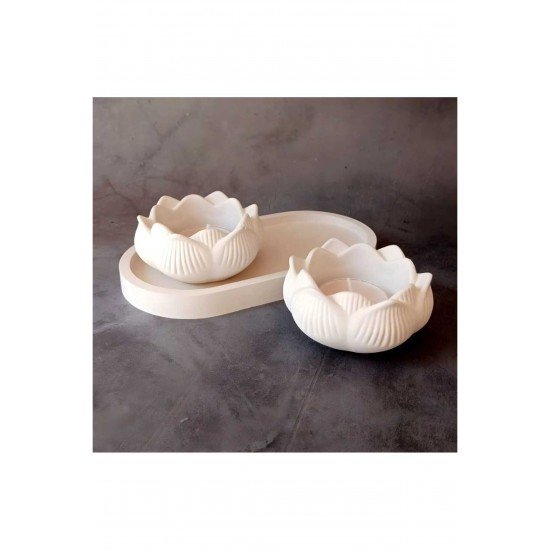 2'li Beton Mumluk, Takı Kutusu Sunumluk, Iskandinav Bohem Tarz