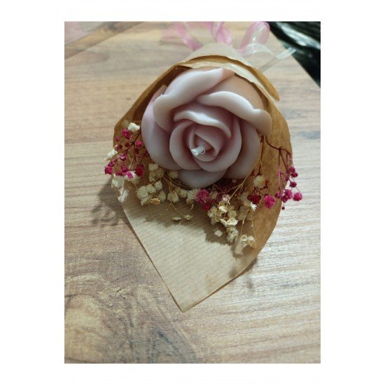 Çiçek Desen Dekoratif Mum Kadınlar Günü, Anneler Günü, Sevgiliye ve Arkadaşa Hediyelik Buket Mum