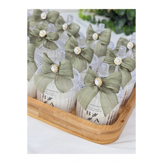 50 Adet Zeytin Yeşili Şekerlik Mum Düğün Nişan Kına Söz Mevlüt Babyshower Hediyelik