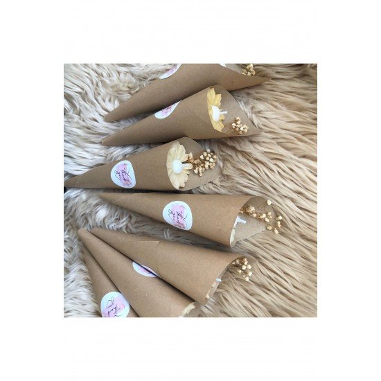 Papatya Hediyelik Koni Model Papatya Mum - 5 Adet