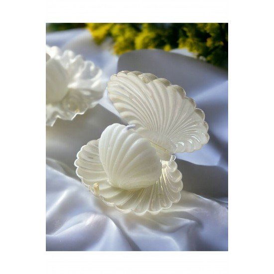 Süslü Özel Tasarım Düğün Nişan Kına Hediyeliği Istiridye Ve Kokulu Mum (25 ADET) Hediyelik