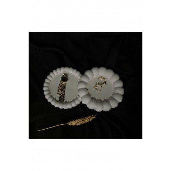 2'li Dekoratif Modern Tabak Takı Tabağı Bardak Altlığı Çok amaçlı kullanılabilir