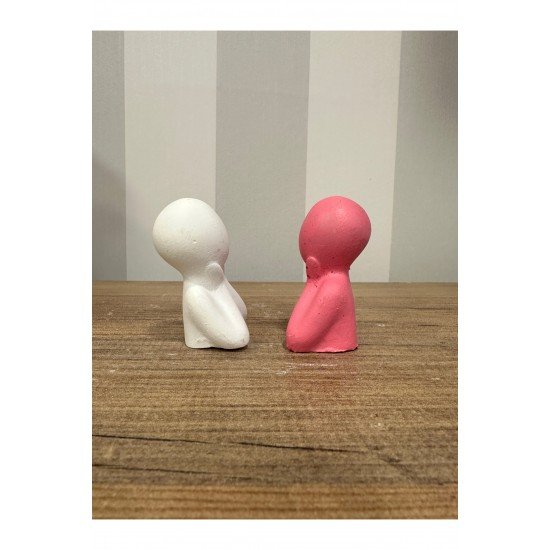 Şık Ve Dekoratif Pembe Beyaz Soyut Dekoratif Obje