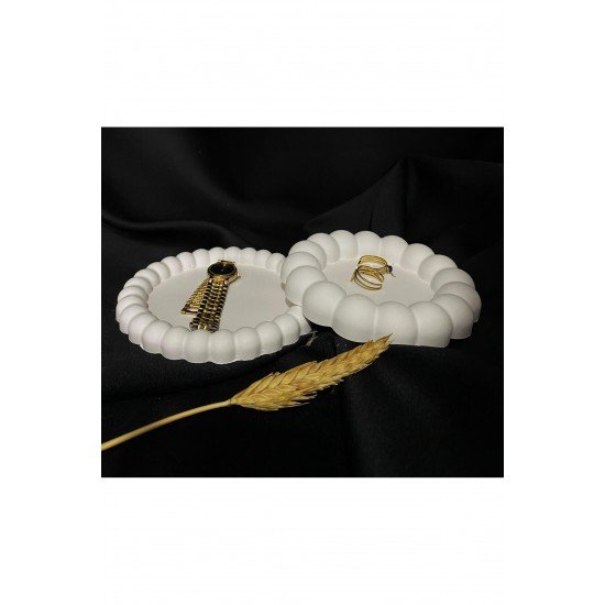 2'li Dekoratif Modern Tabak Takı Tabağı Bardak Altlığı Çok amaçlı kullanılabilir