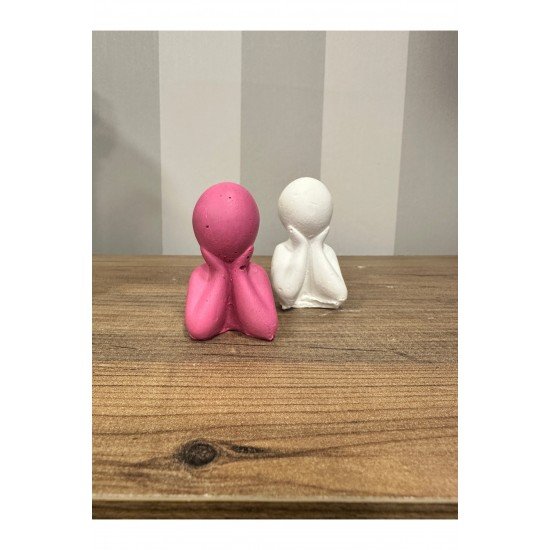 Şık Ve Dekoratif Pembe Beyaz Soyut Dekoratif Obje