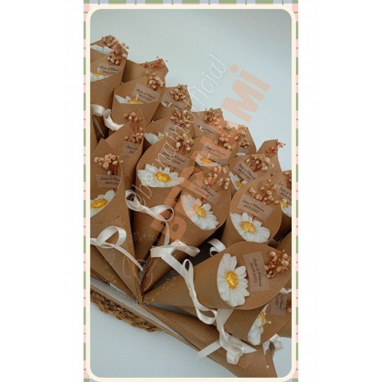 Kişiye Özel Düğün|nişan|söz|Kına|Sünnet| Hediyelik Vanilya Kokulu Papatya Mum Buket -15 Adet