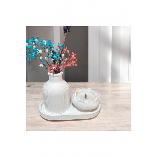 Dekoratif Vintage Vazo Set 3 Parça Orta Sehpa Objeler Ev Dekorasyon El Sanatı