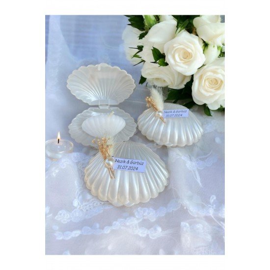 Pinterest Özel Tasarım 10 Adet Süslemeli Istiridye Mum. Düğün, Kına, Nişan, Söz, Nikah