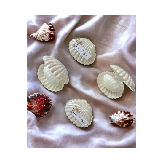 Süslü Özel Tasarım Düğün Nişan Kına Hediyeliği Istiridye Ve Kokulu Mum (25 ADET) Hediyelik